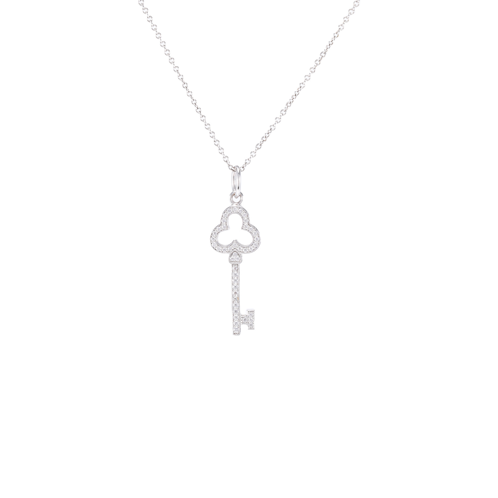 99新 Tiffany & Co./蒂芙尼 尾款【念念活动】满钻三叶草钥匙项链