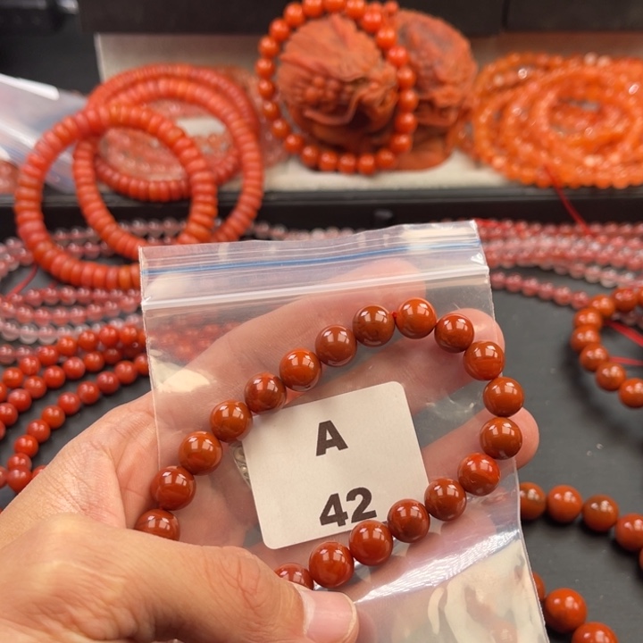 南红玛瑙未镶嵌多样性发货默认微瑕称重9mm