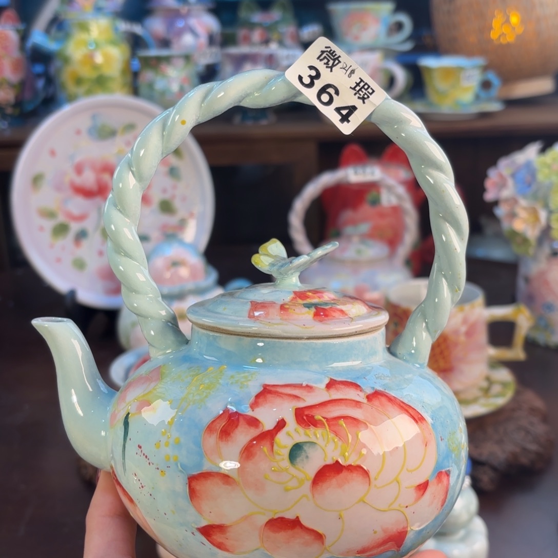 景德镇手绘高温釉下彩陶瓷茶具