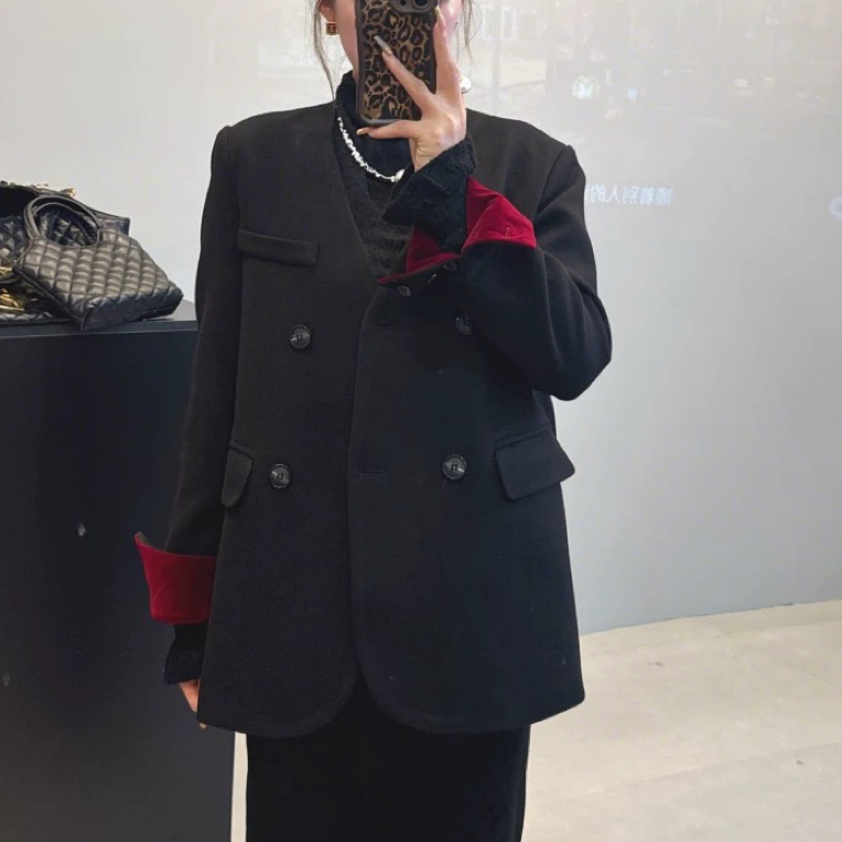 2025新款韩版洋气拼接袖外套女时尚气质百搭高级感休闲上衣