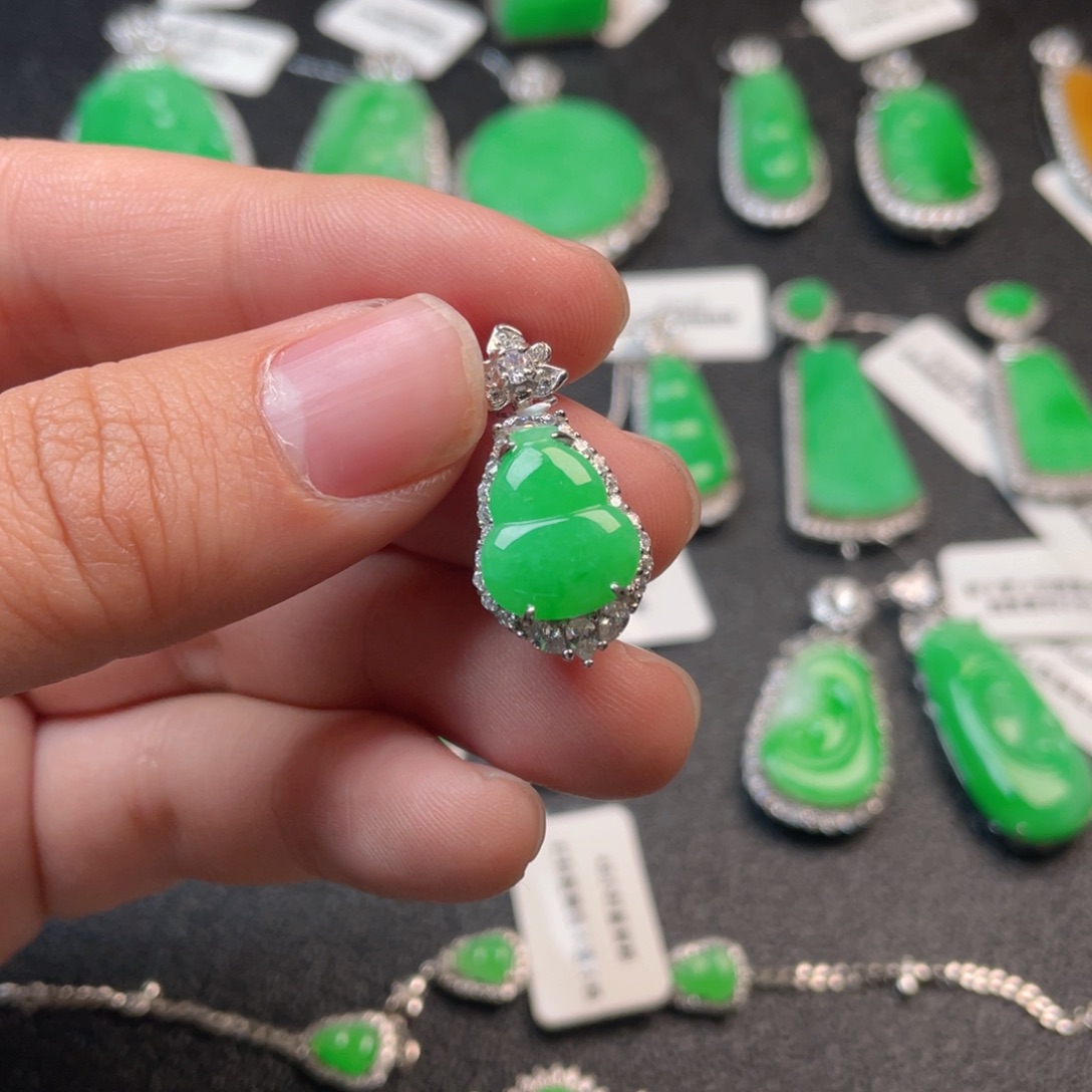 翡翠吊坠(不含链)银S925镶嵌