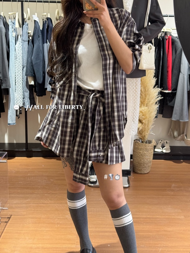 格子半身短裙显瘦百搭夏季