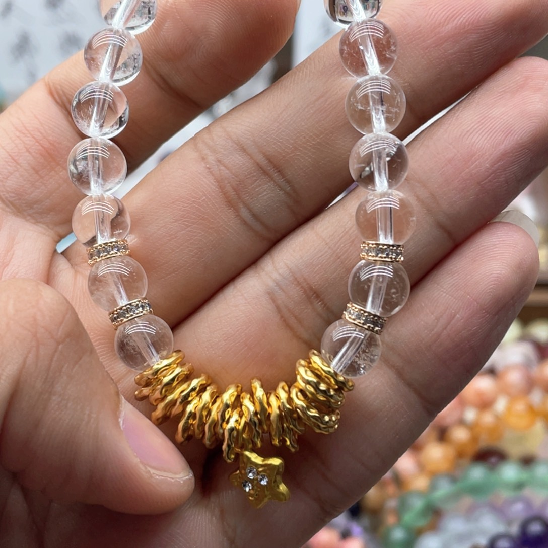 水晶手链未镶嵌白水晶盘缠