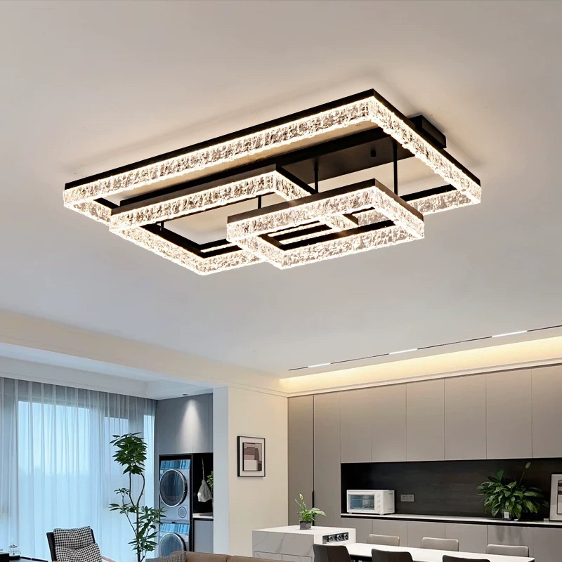 （套餐包安装）现代简约中山大气冰川客厅方块吸顶灯