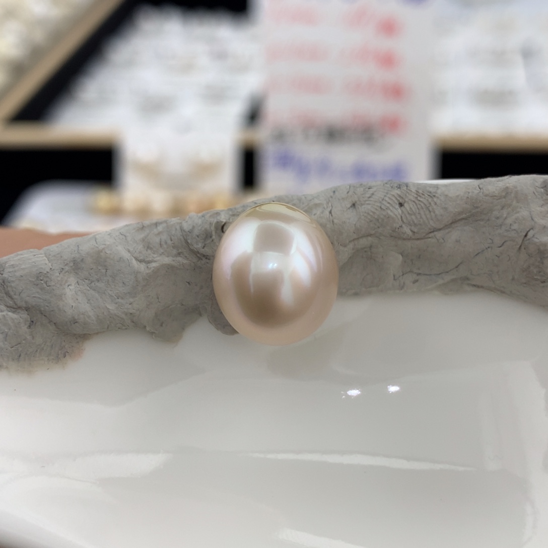 未镶嵌颈饰海水珍珠干枯玫瑰粉金珠无暇