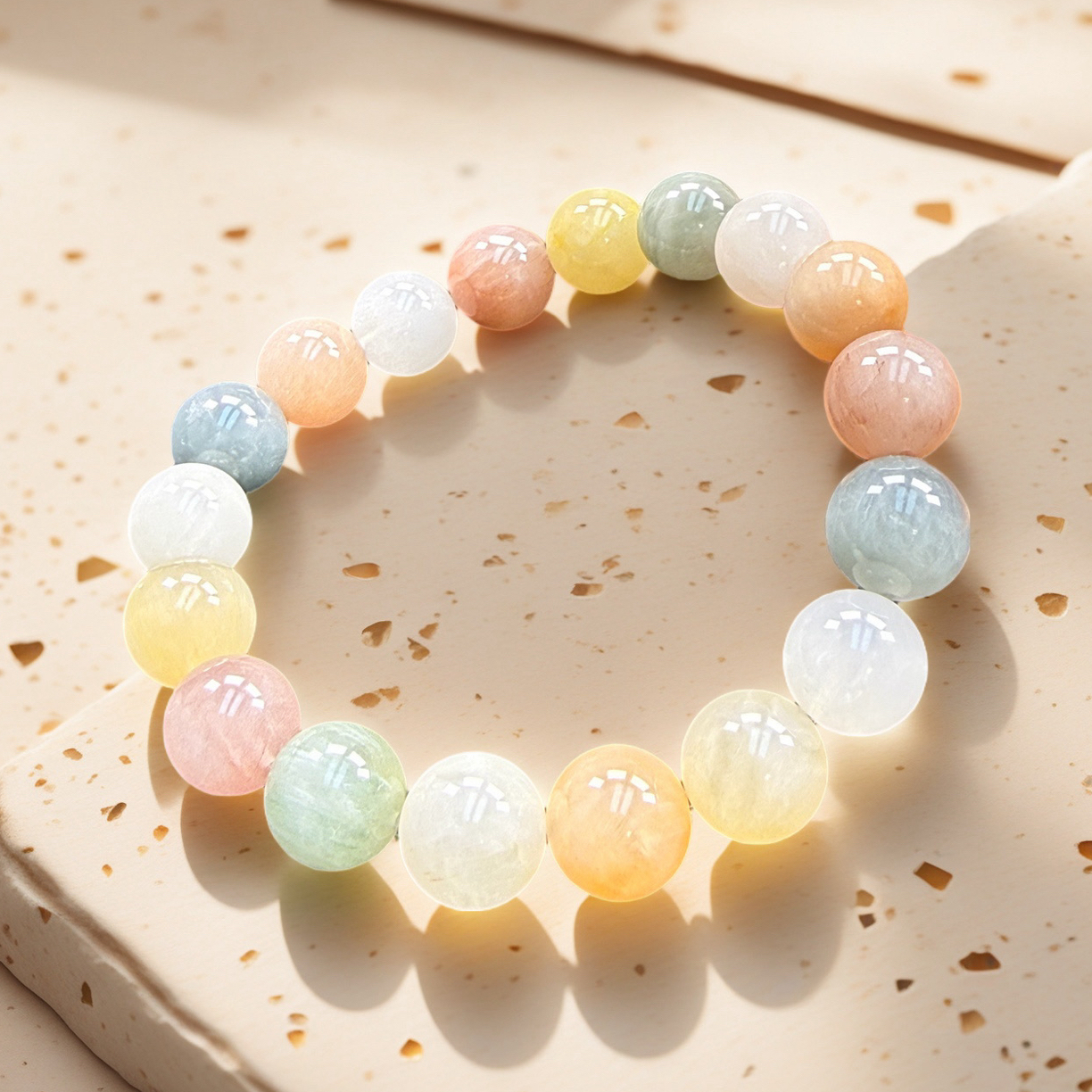 天然彩兔毛水晶手串（11mm）百搭时尚饰品