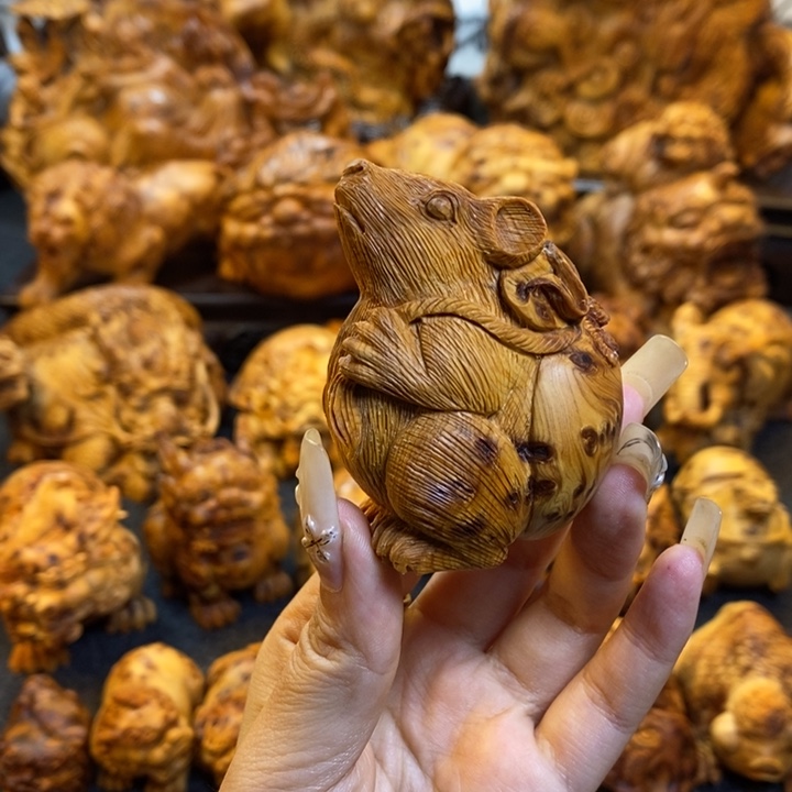 春***花柏木老鼠手把件手把件手把件