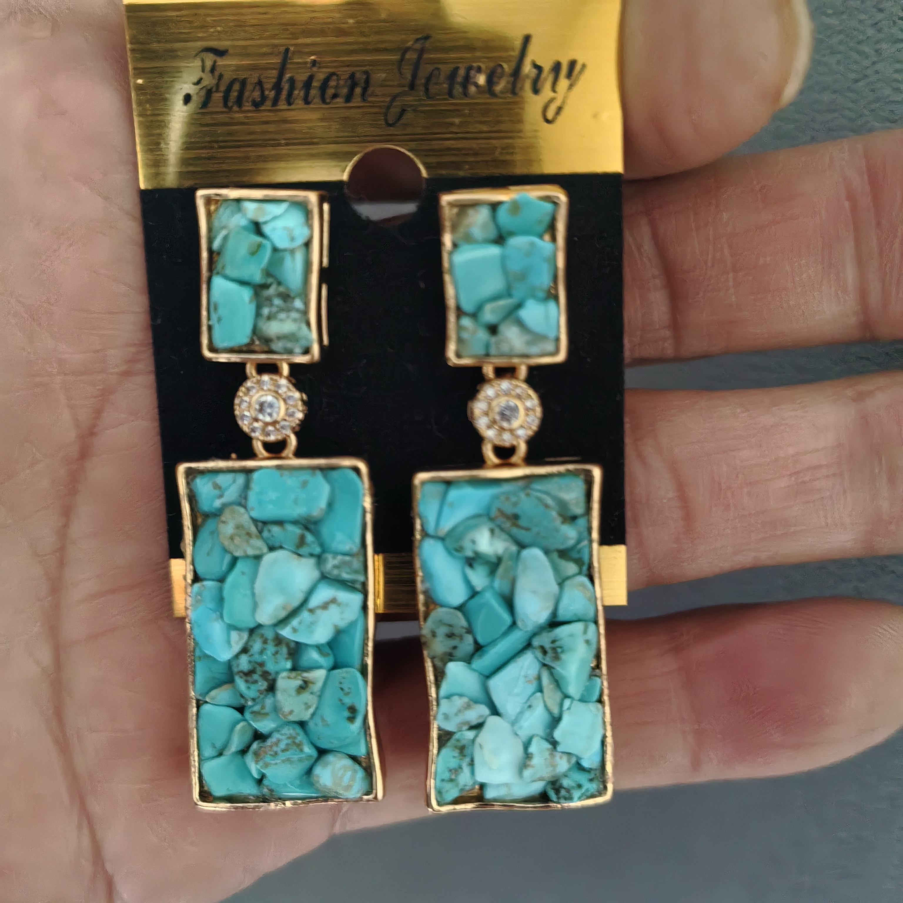 非金属亚克力耳饰  藏式民族风简约手工莫桑石新款耳环