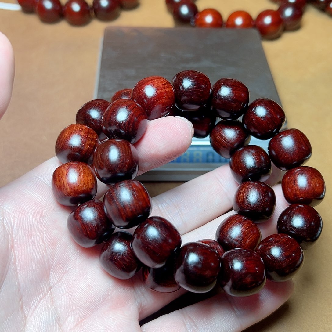 暖***宝手串/手链小叶紫檀两条1516老型琴料金星