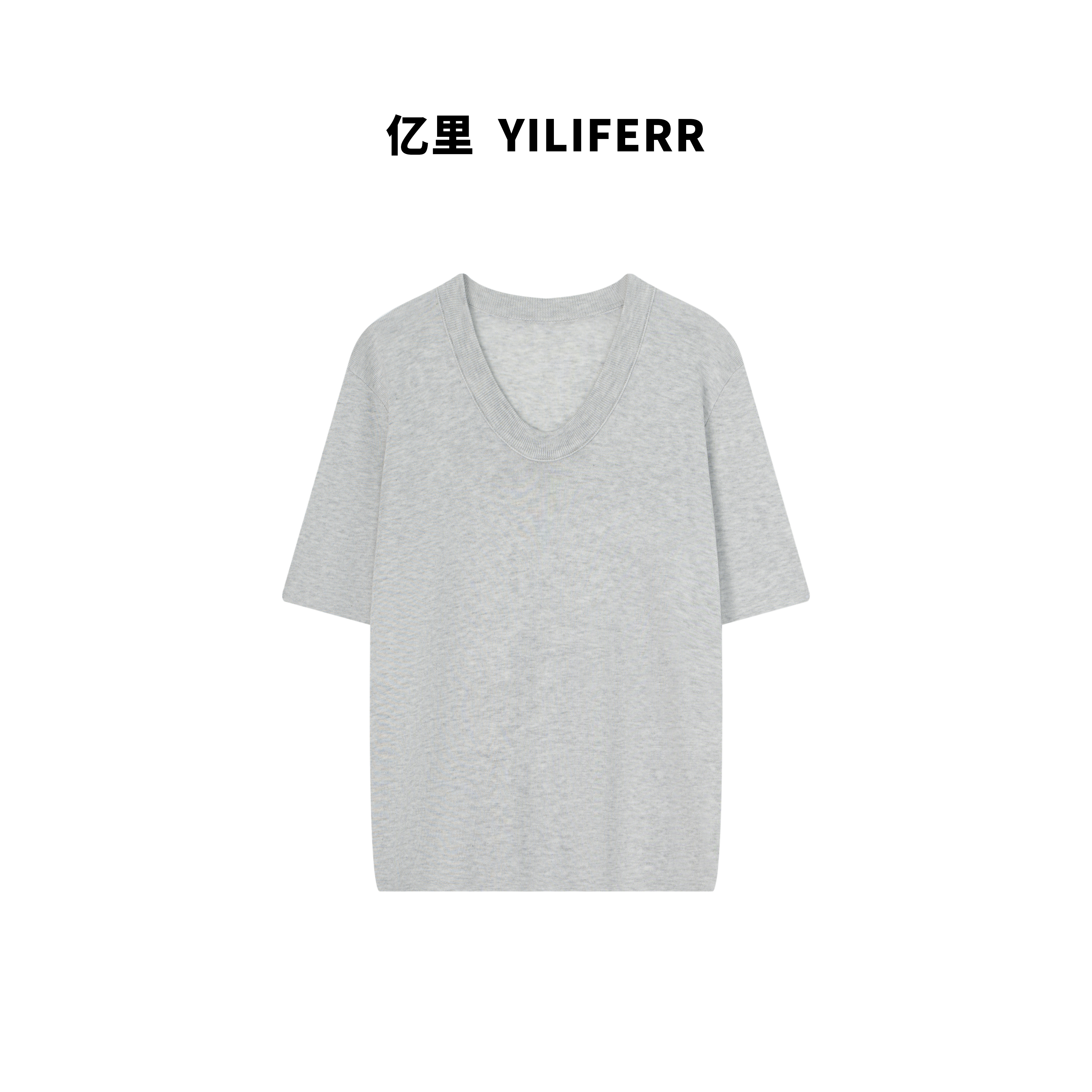 【YILI显瘦女装】经典时尚纯色休闲百搭短袖针织衫 Y0915