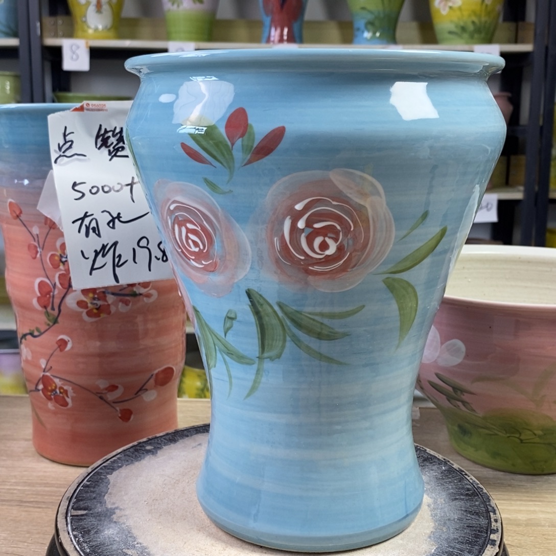 景德镇手工手绘陶瓷花盆