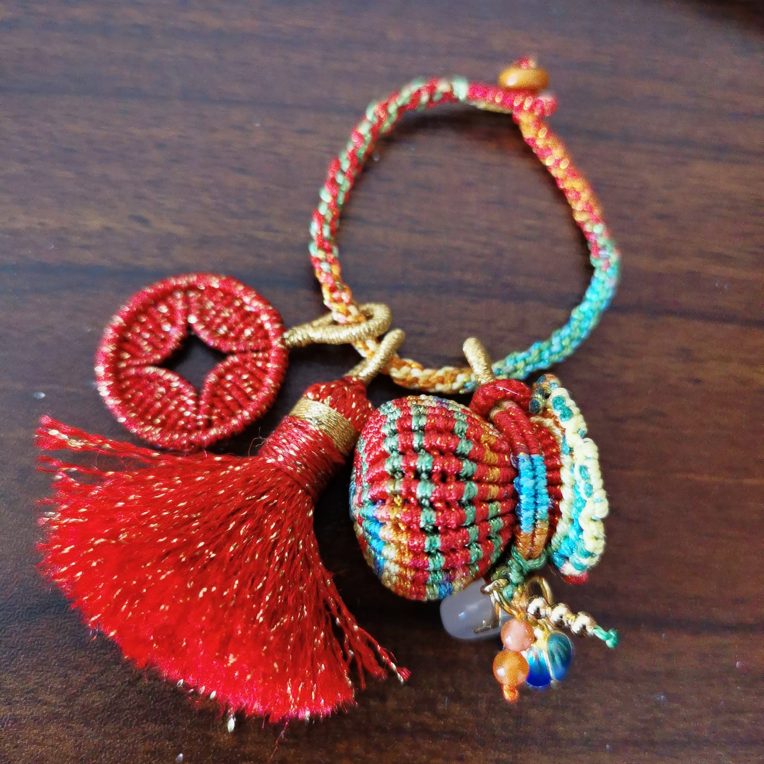 手工编绳小福袋挂件小滴溜包包挂饰日常装饰