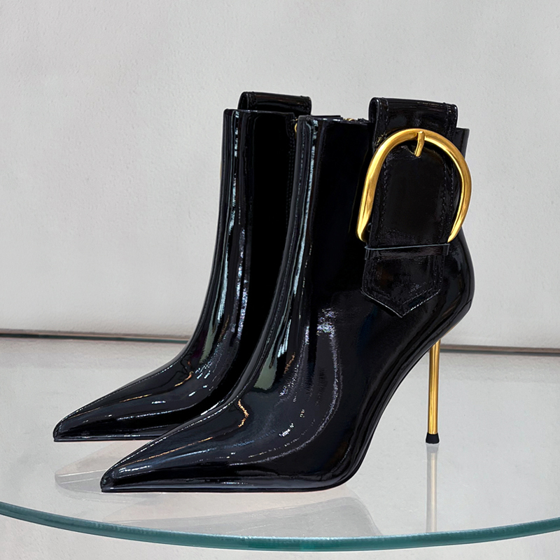 【现货】尖头短靴2025秋冬新款女士细跟高级感不累脚白色高跟鞋013