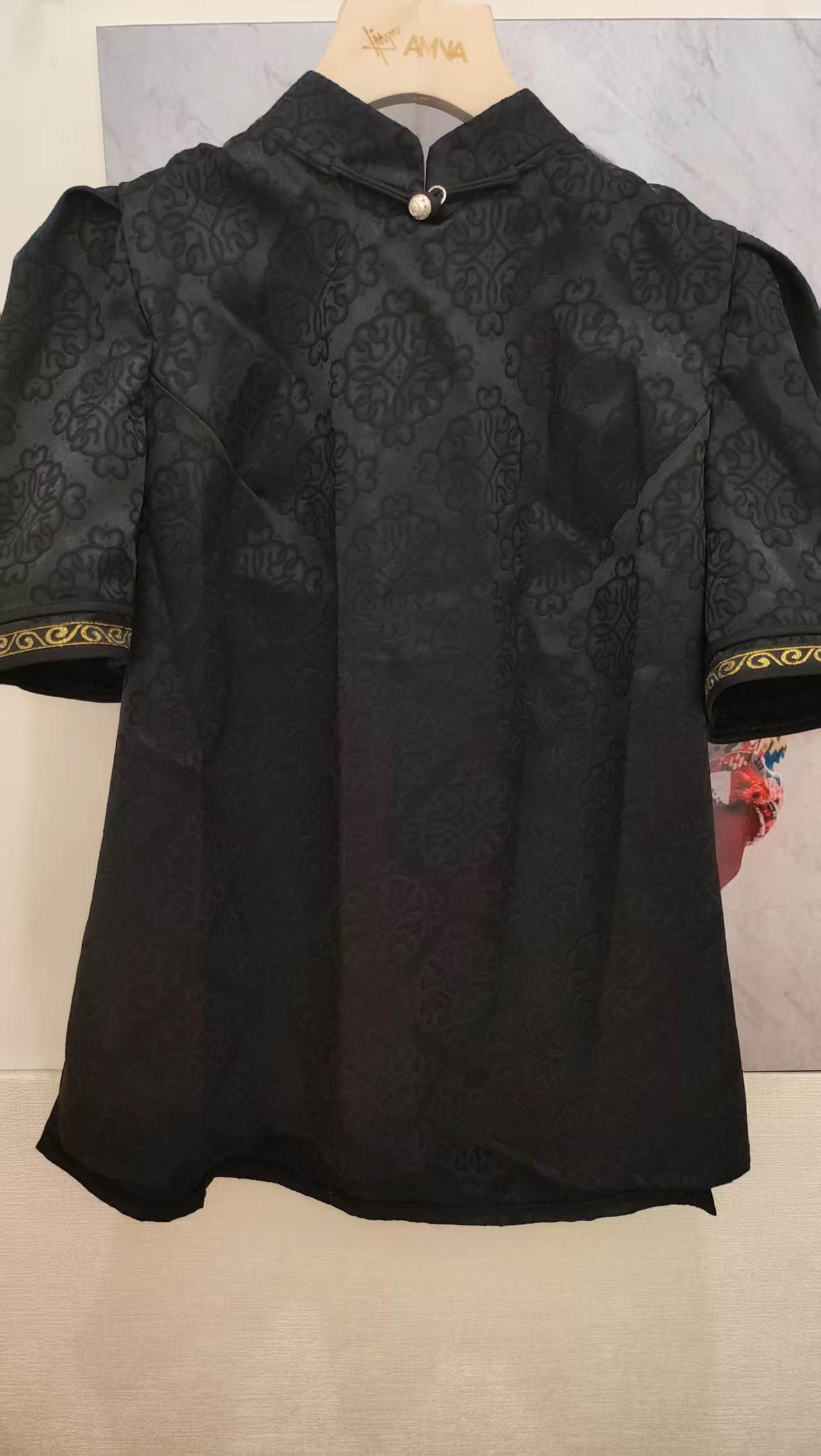 原创民族服饰中国风复古新中式夏季XF2515黑色百搭时尚立领