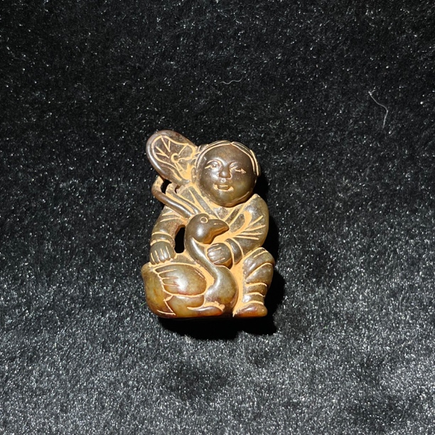 臻藏（8a）和田玉童子摆件2502240042