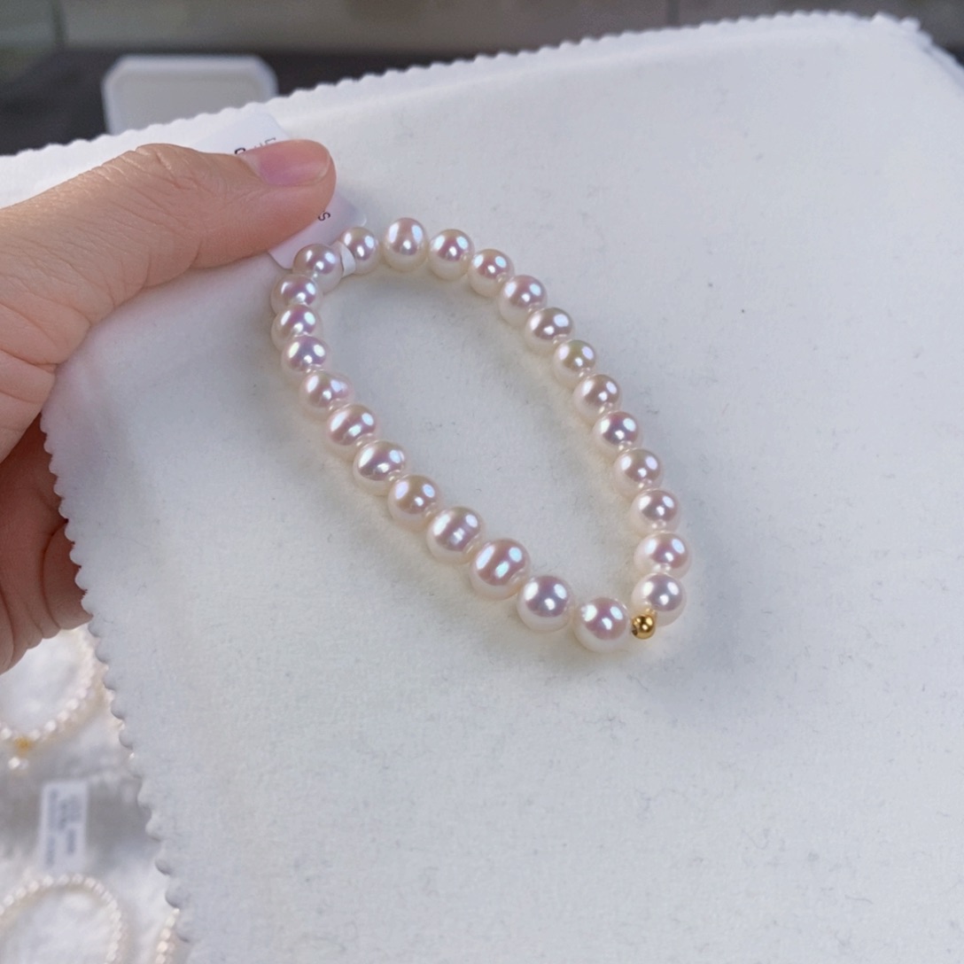 淡水珍珠手绳银S925镶嵌