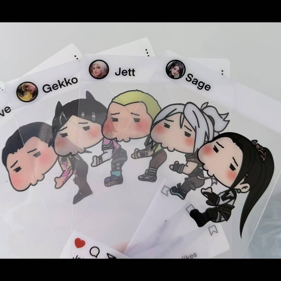 新款无畏契约捷风贤者芮娜盖克暮蝶卡通可爱亚克力透卡拍照礼物