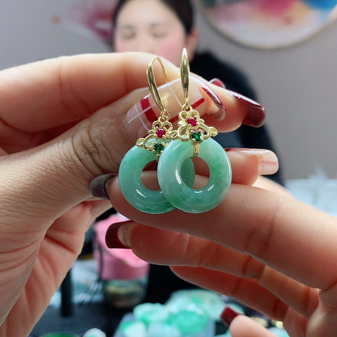 【闪购商品】翡翠耳饰银S925镶嵌，