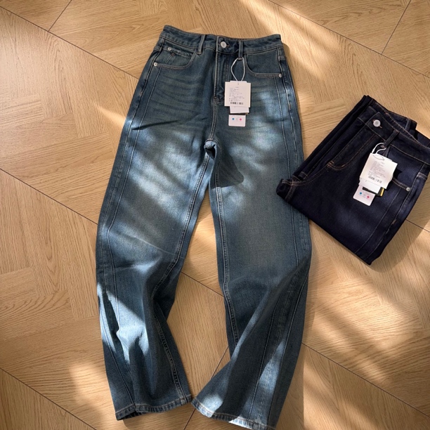 竹纤维 加绒加厚四面弹加长拖地牛仔直筒裤休闲百搭水洗显瘦秋冬