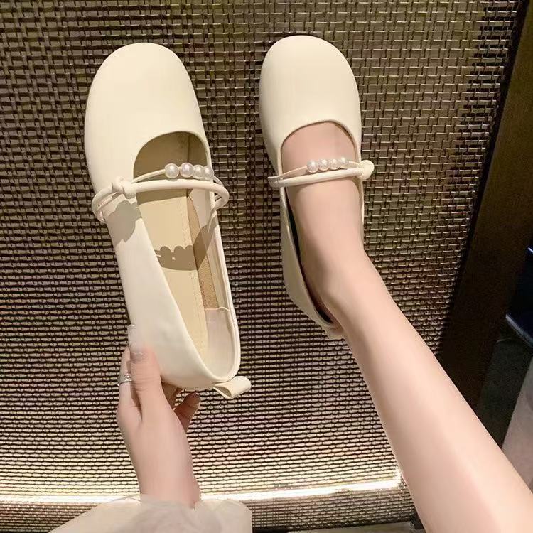 【品牌辙柜】软底玛丽珍仙女风增高珍珠玛丽鞋春季平底单鞋玛丽珍鞋