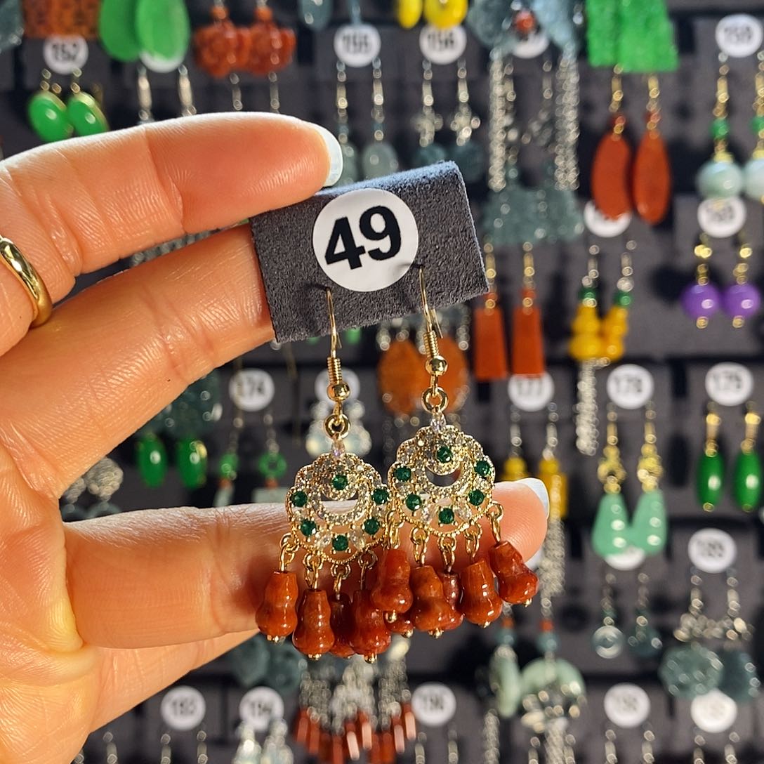 银S925镶嵌翡翠耳饰49