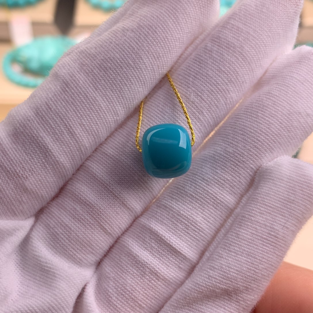 未镶嵌绿松石珠宝奇石10.9*9.7mm