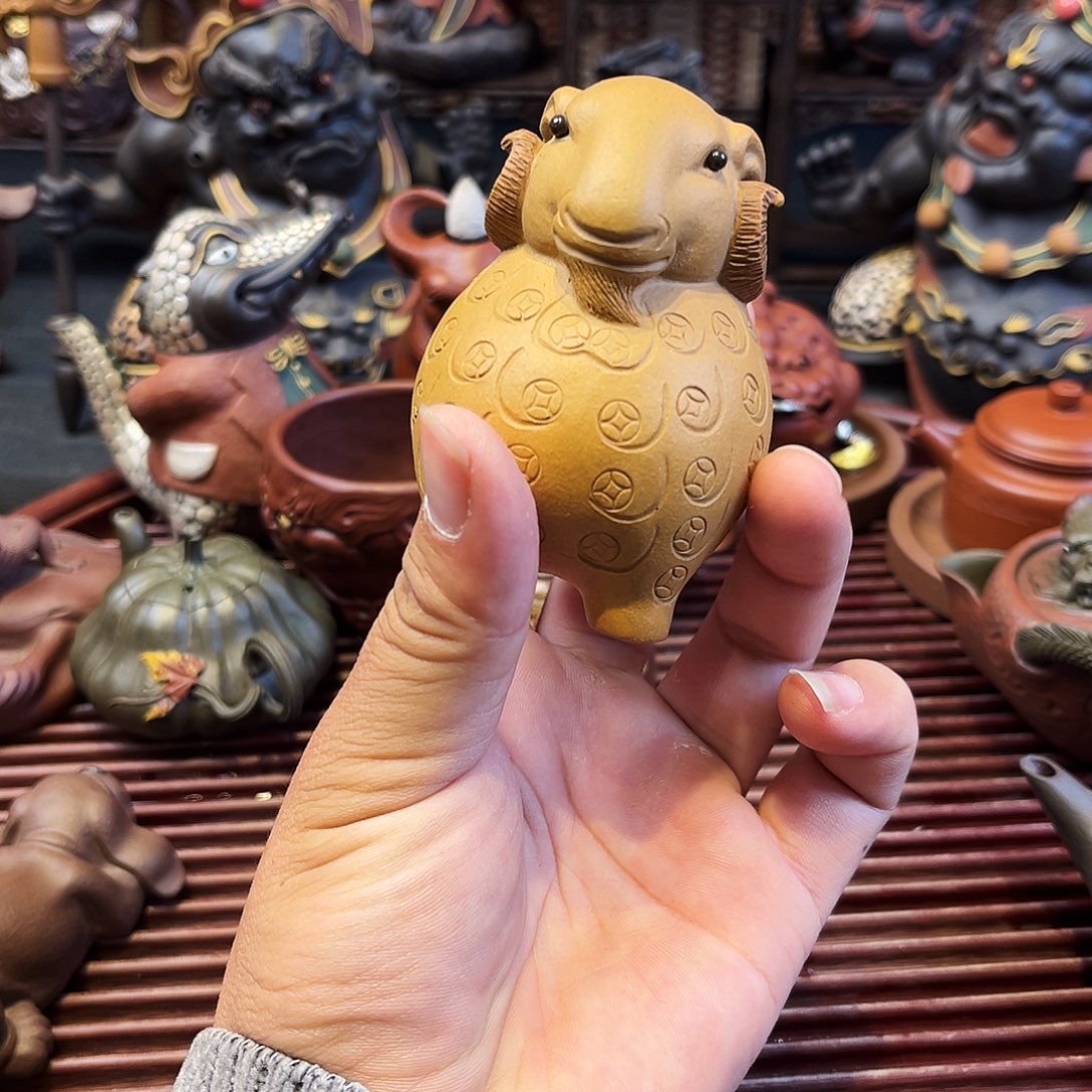 紫砂茶杯高端紫砂雕塑微瑕