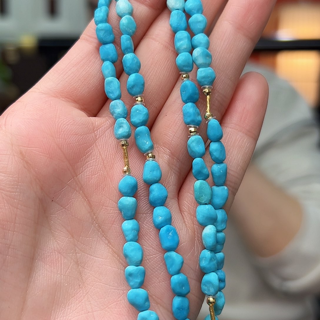 绿松石珠宝奇石18K金镶嵌