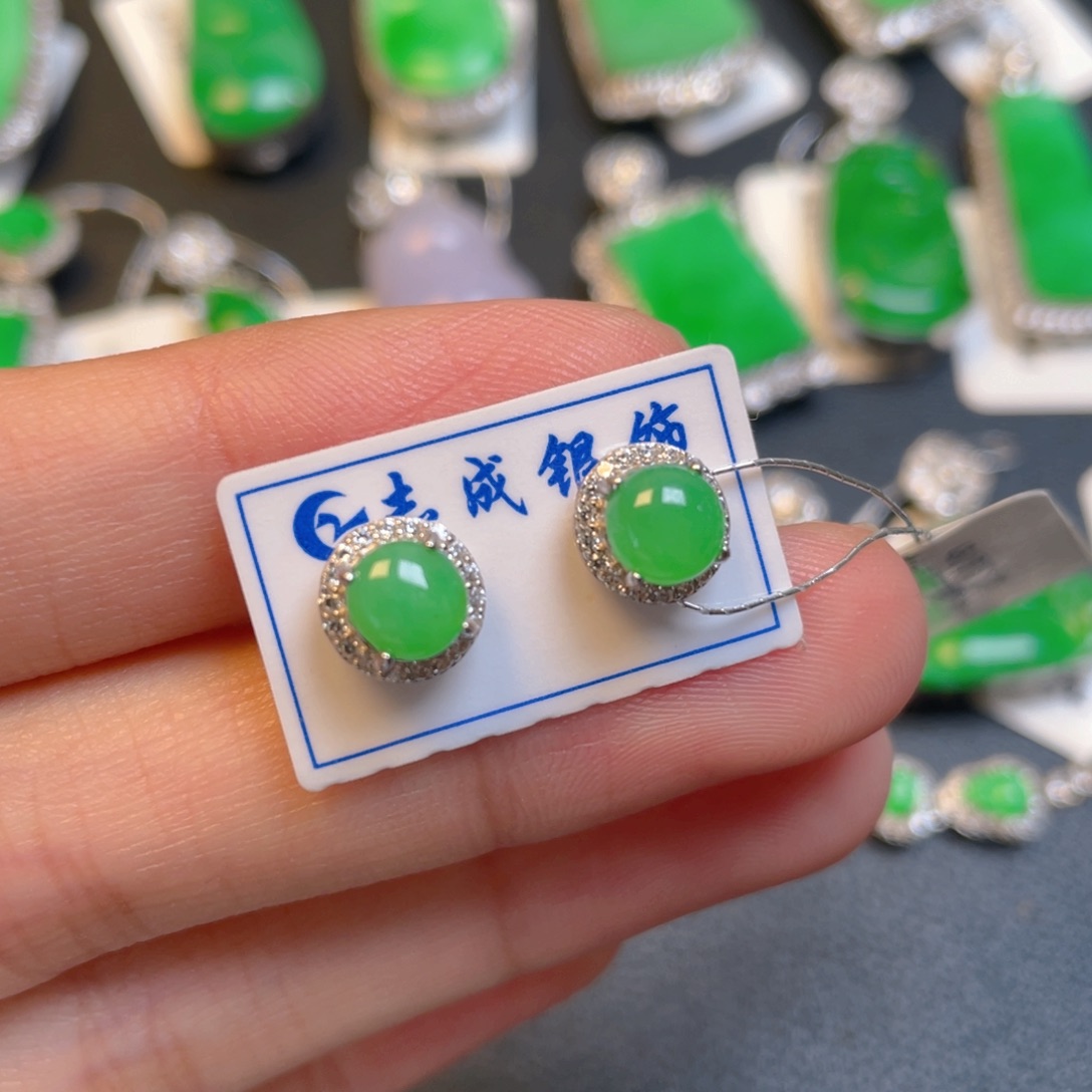 翡翠银S925镶嵌颈饰