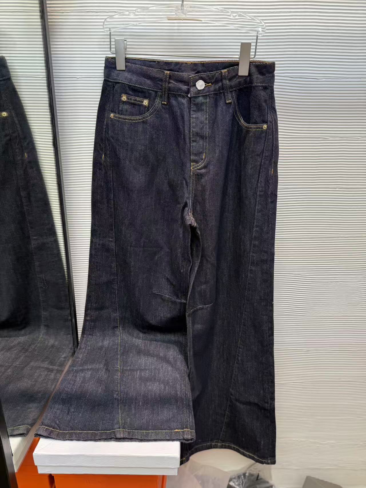 66011#深圳南油欧货2025新款时尚百搭高腰显瘦直筒阔腿牛仔裤女