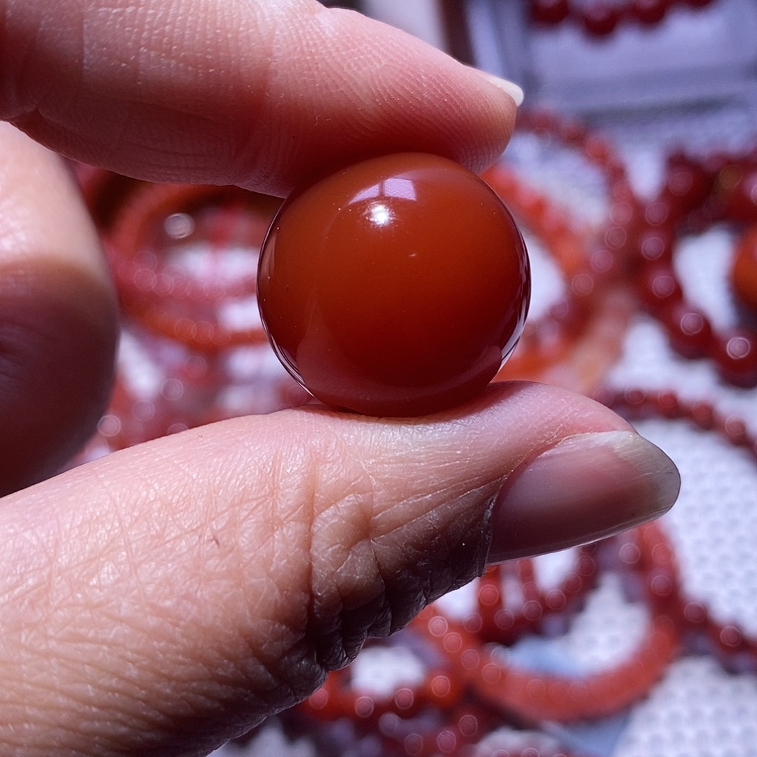 南红玛瑙未镶嵌单珠卡20