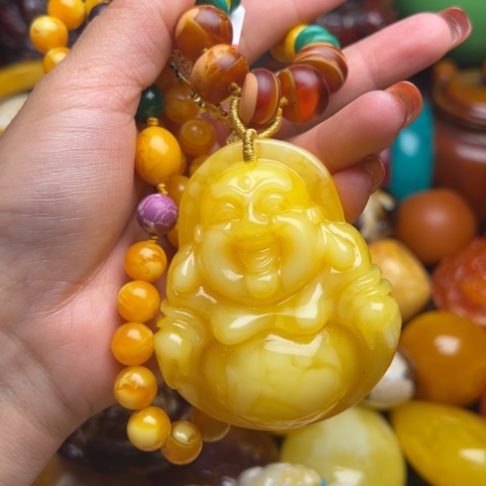 琥珀手串未镶嵌蜜蜡