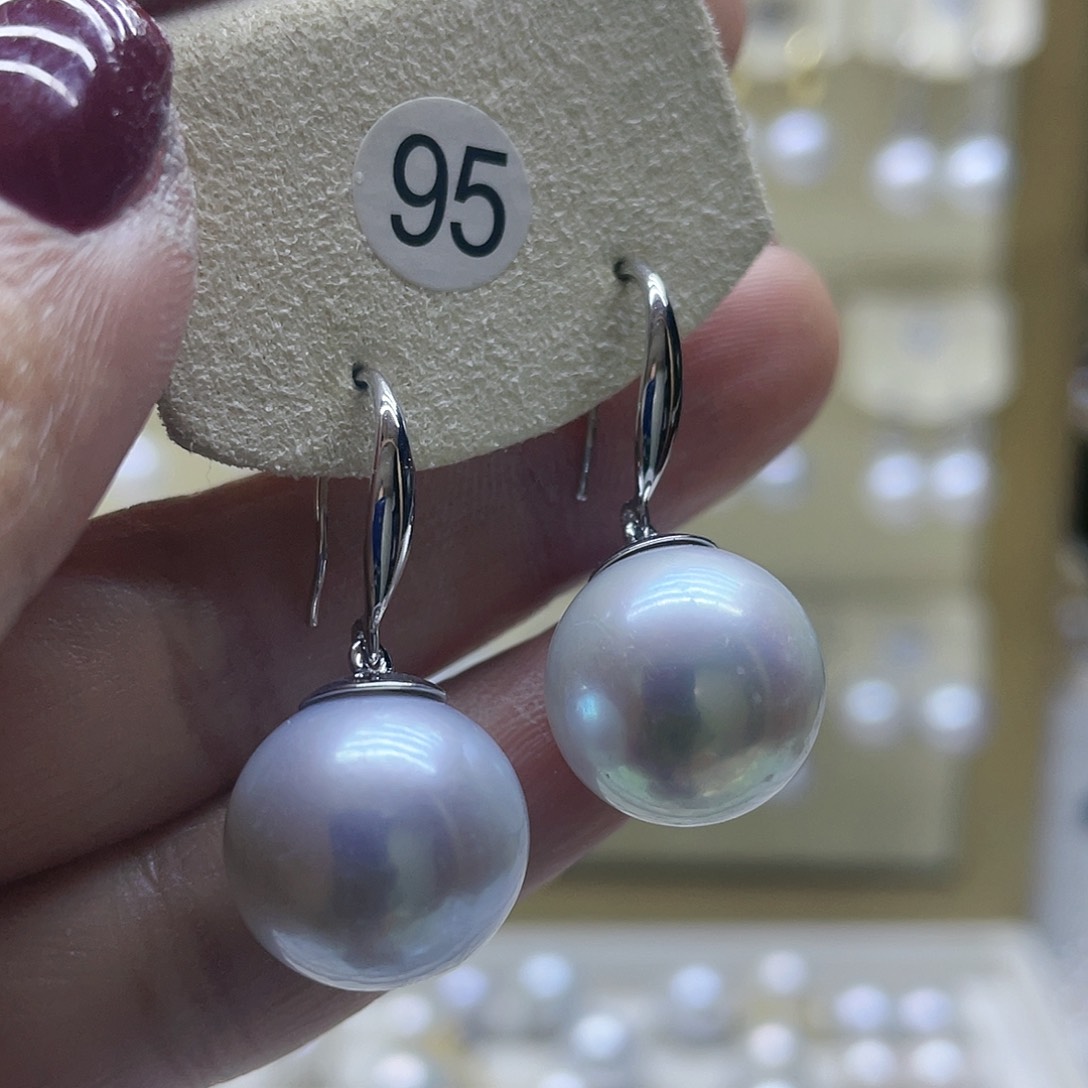 淡水珍珠耳饰银S925镶嵌