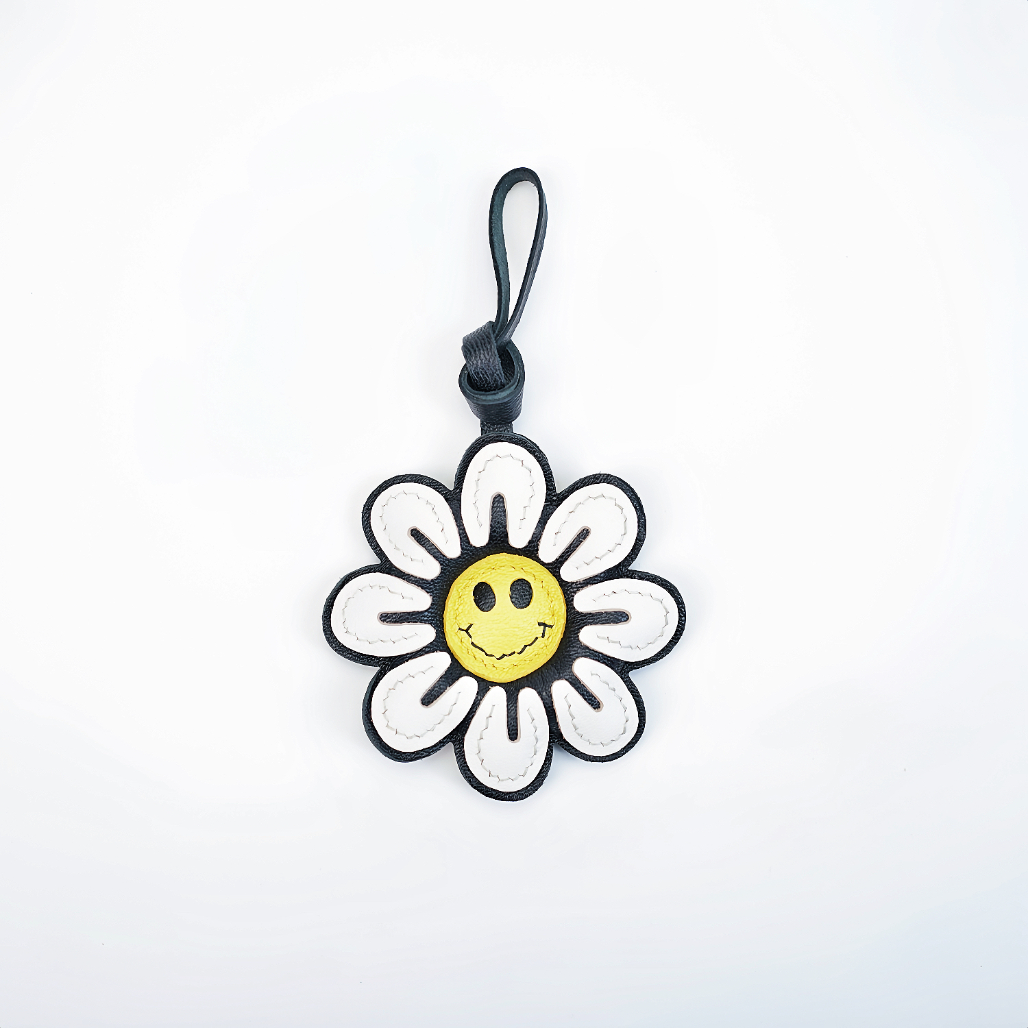 西部印像2025头层牛皮手工皮具时尚挂件百搭饰品钥匙扣彩色太阳花