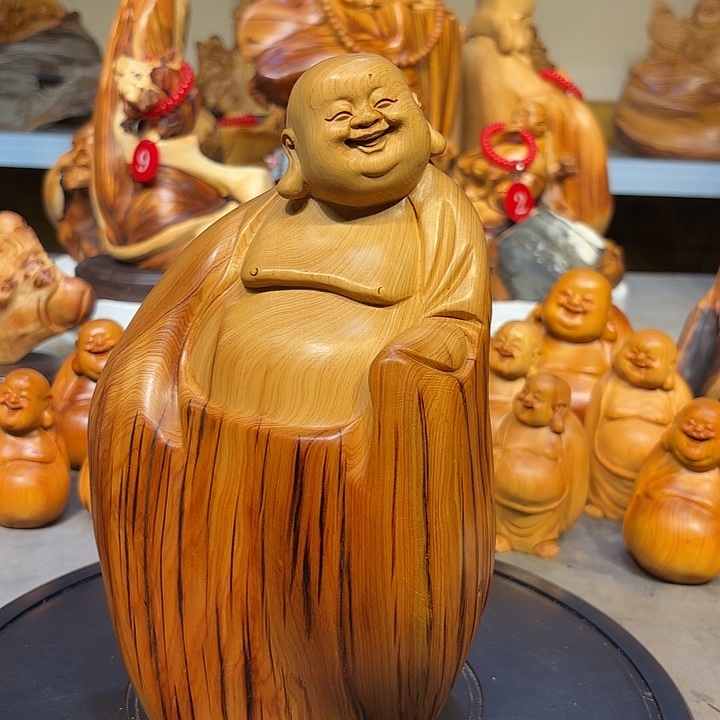 柏木太行崖柏弥勒佛