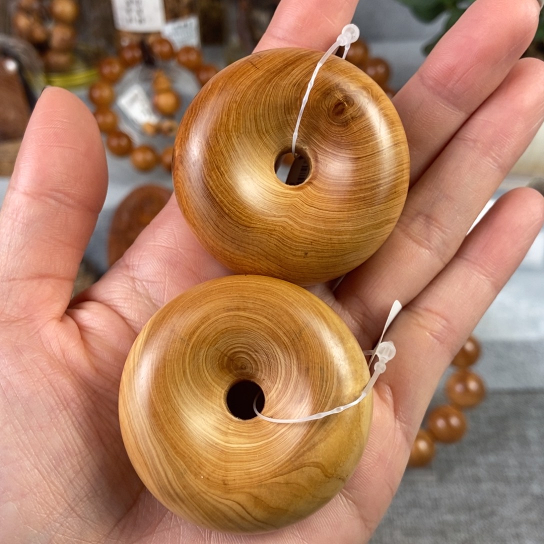 柏木（崖柏）手串/手链北太行高崖陈化对眼天眼平安扣 甜奶香