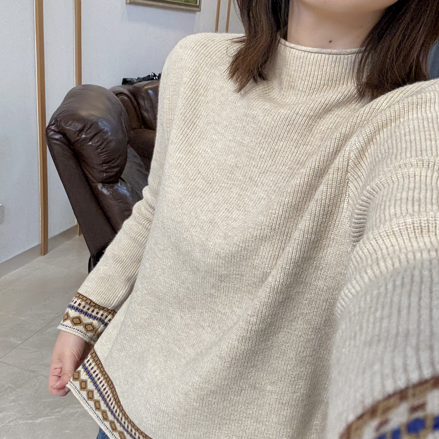 冬季提花打底衫毛针织衫毛衣深灰针织衫加厚显瘦半高领针织时尚