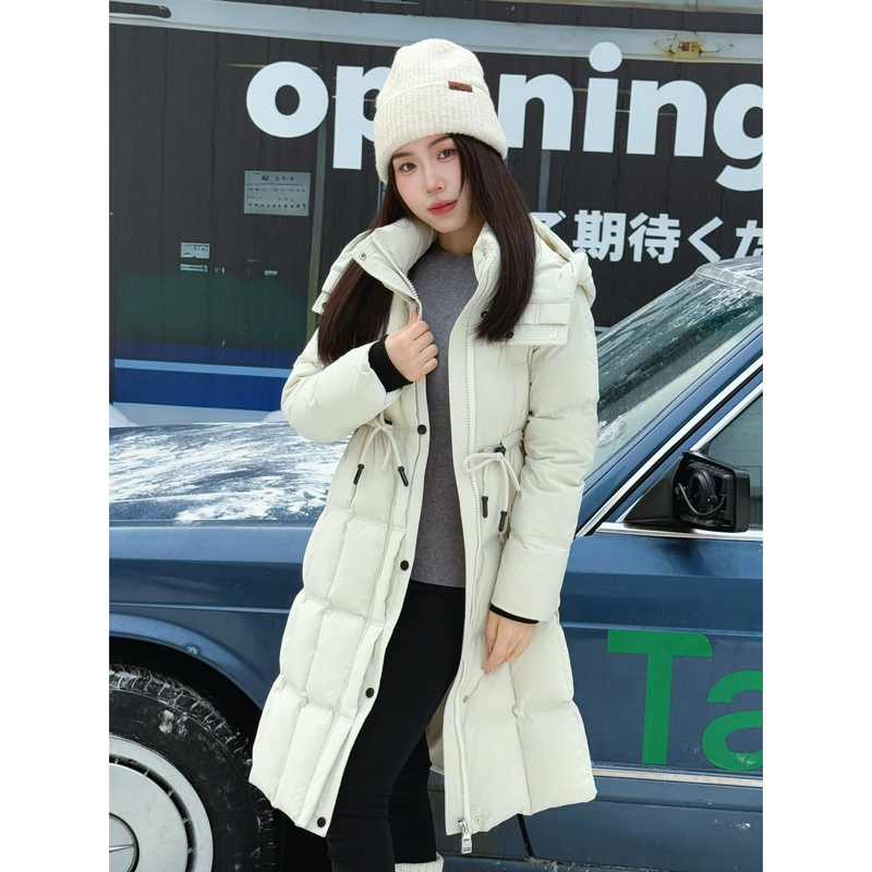【无尽假日5112】小个子纯色长款常规百搭收腰气质羽绒服女冬2025