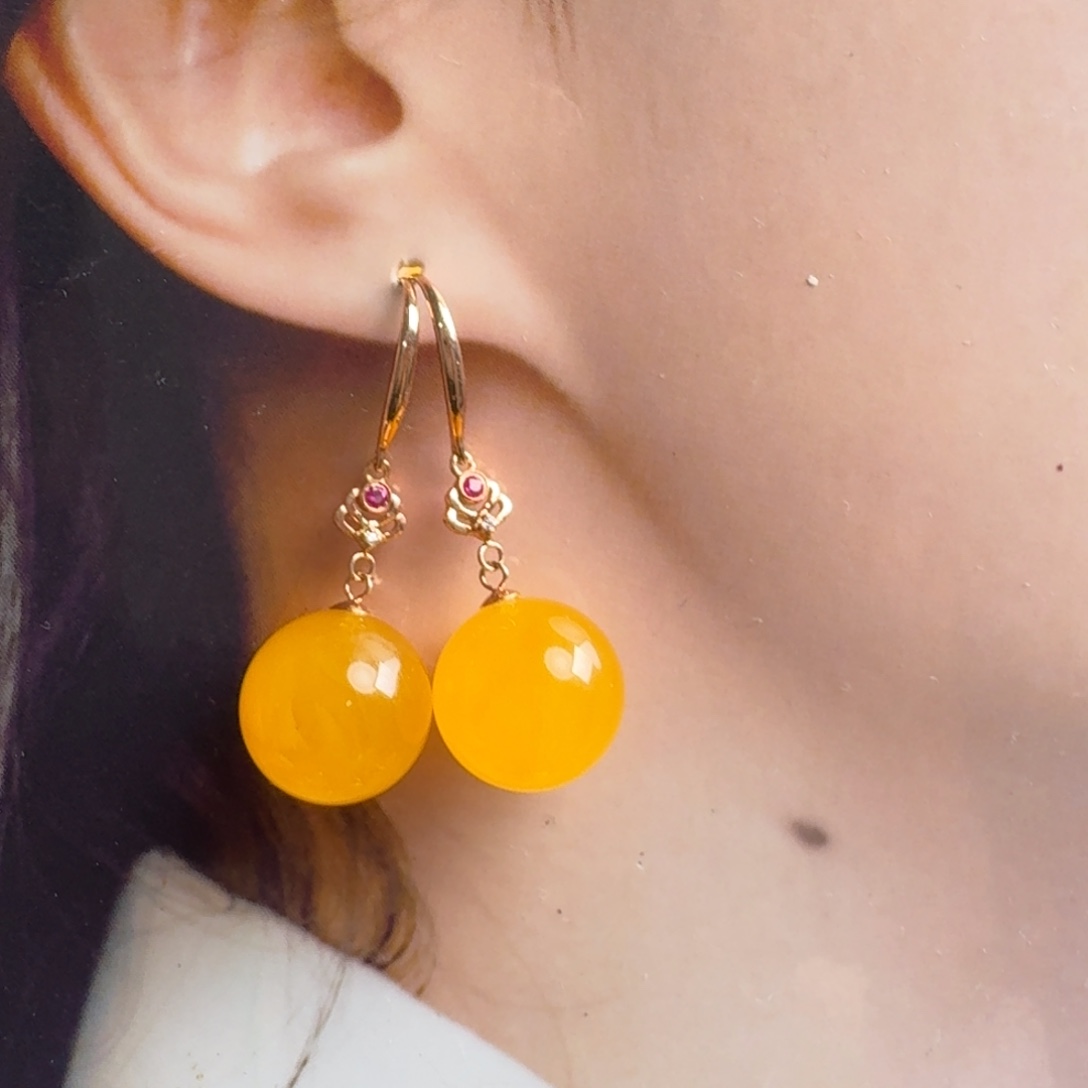 蜜蜡毛衣链未镶嵌