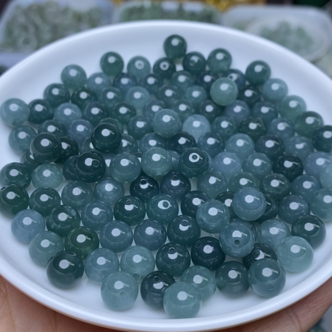 翡翠未镶嵌手链卡8冰蓝水10个