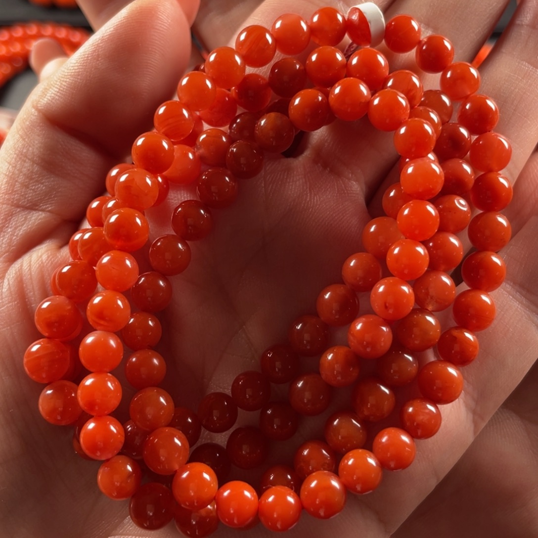 南红玛瑙未镶嵌手链妞6