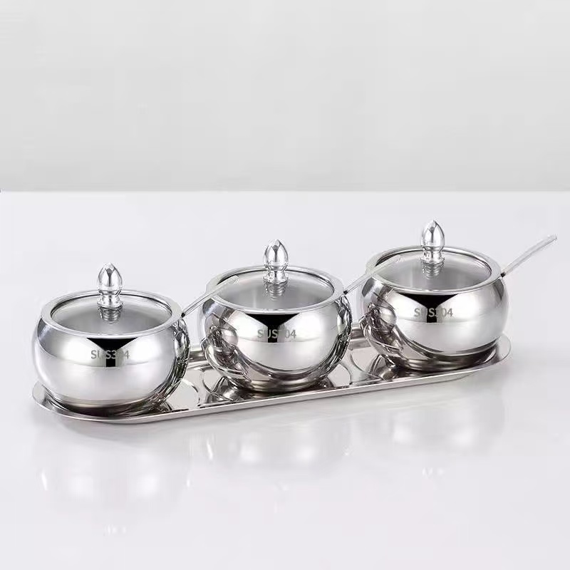 不锈钢调味罐家用佐料盒调料罐子盐瓶特厚调味盒油盐罐装