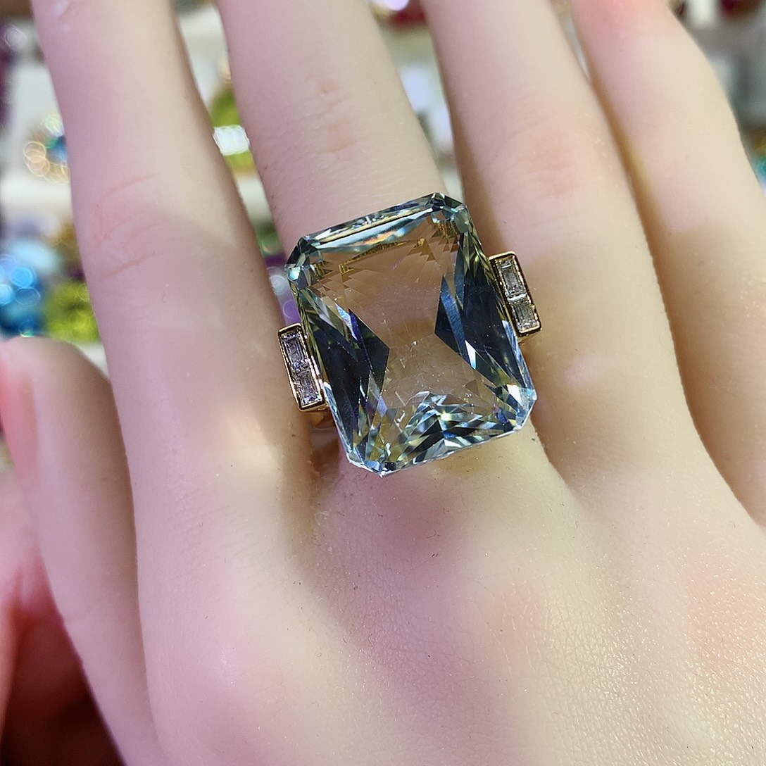 托帕石戒指银S925镶嵌