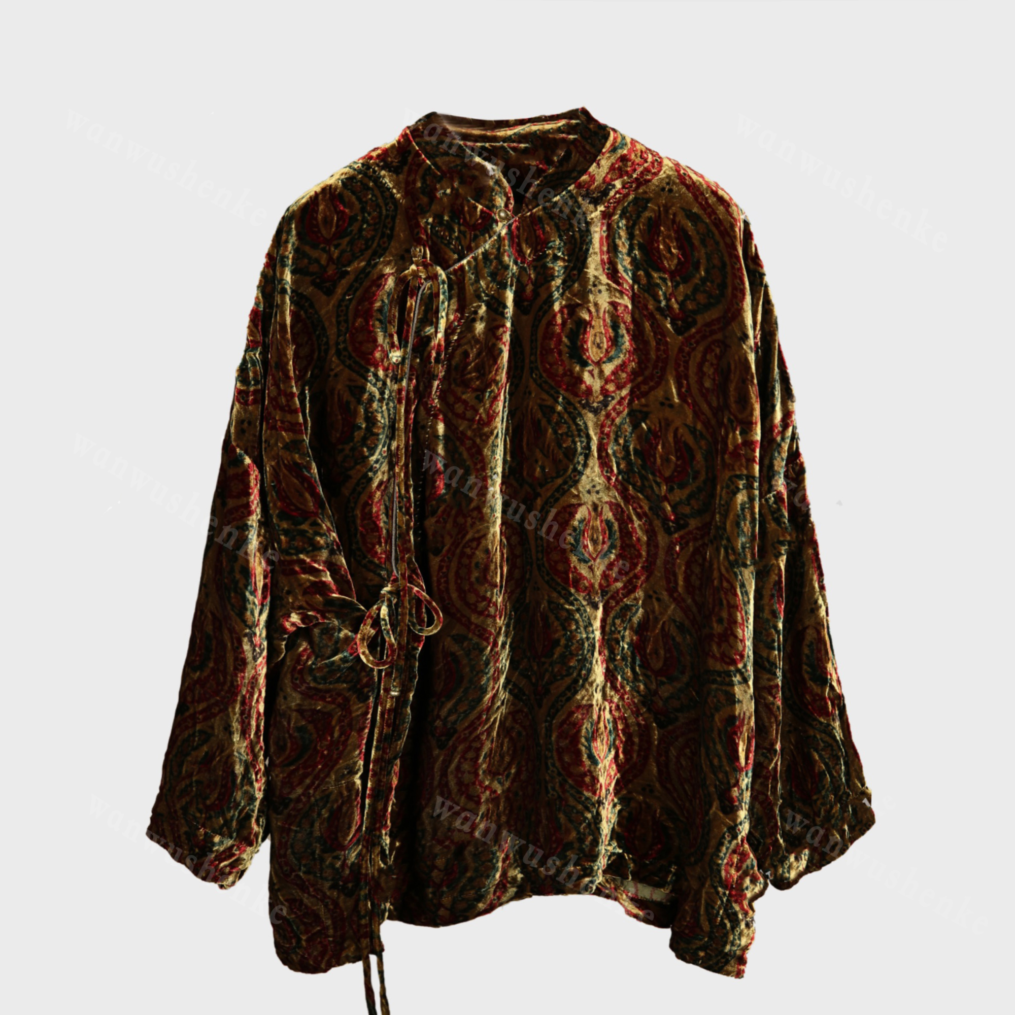 万物身客 垒S529-1 丝绒系带上衣