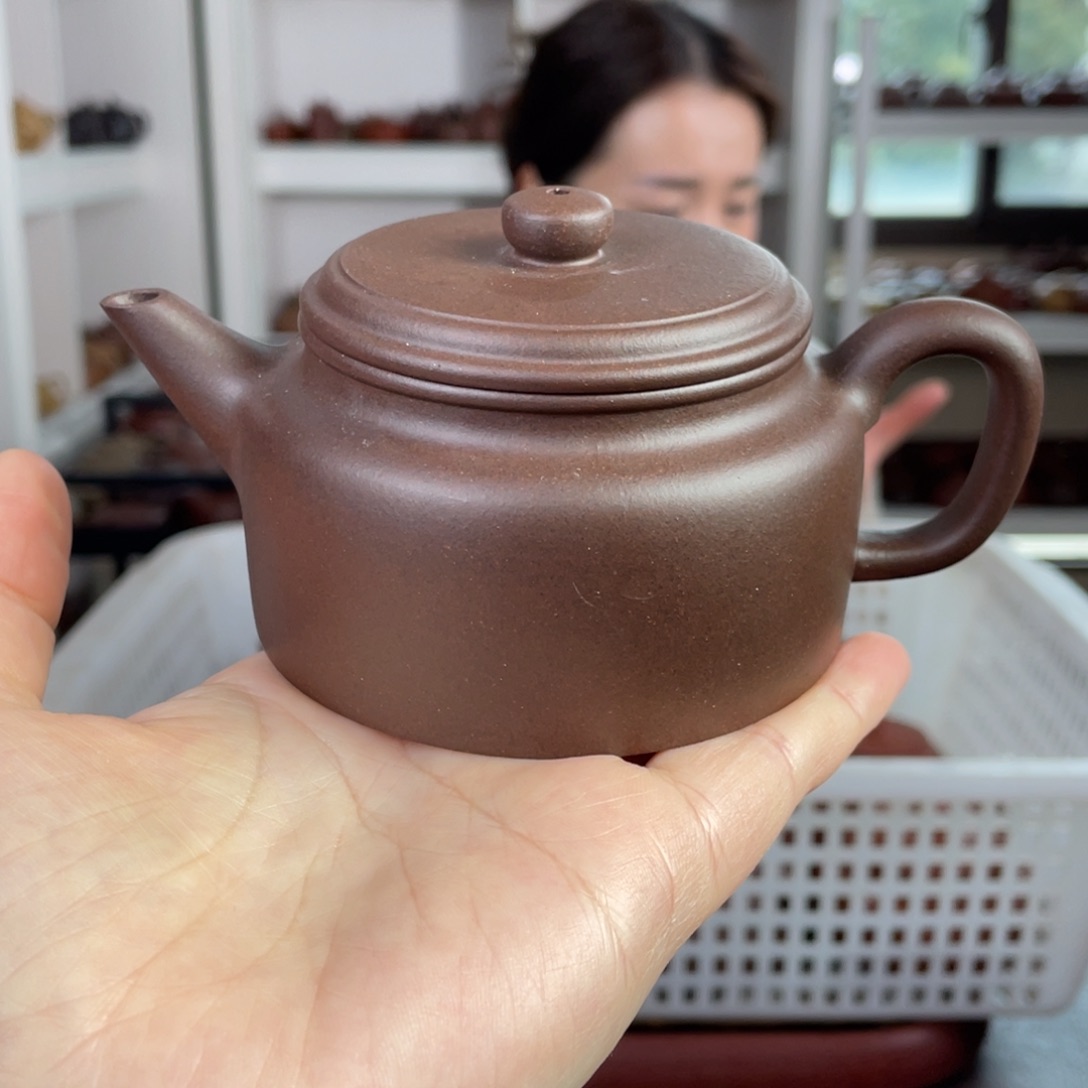 紫砂茶壶紫泥剑流得钟200cc