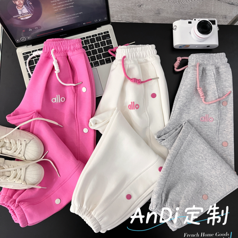 〖ANDI〗安迪订制冬季女童中大童侧边排扣休闲加厚加绒束脚裤4788