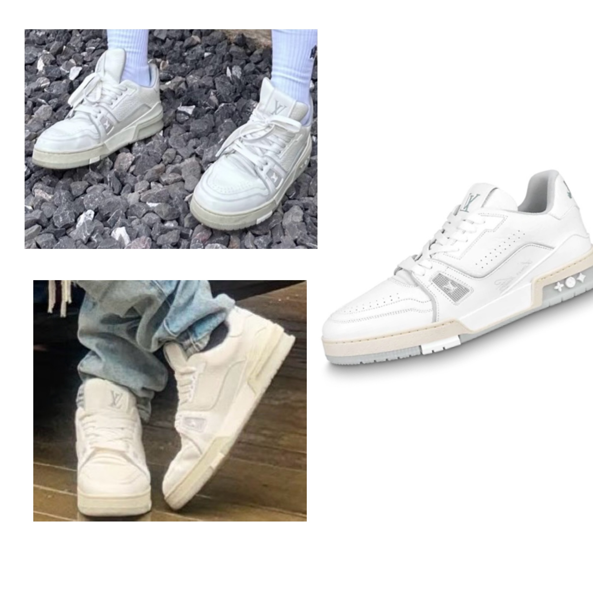 99新 LouisVuitton/路易威登 白水泥 时尚板鞋 白色