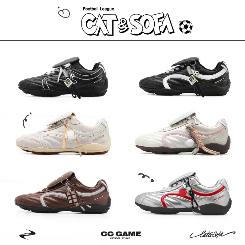 猫与沙发/足球鞋新款轻便系带运动休闲百搭鞋男女同款复古德训鞋