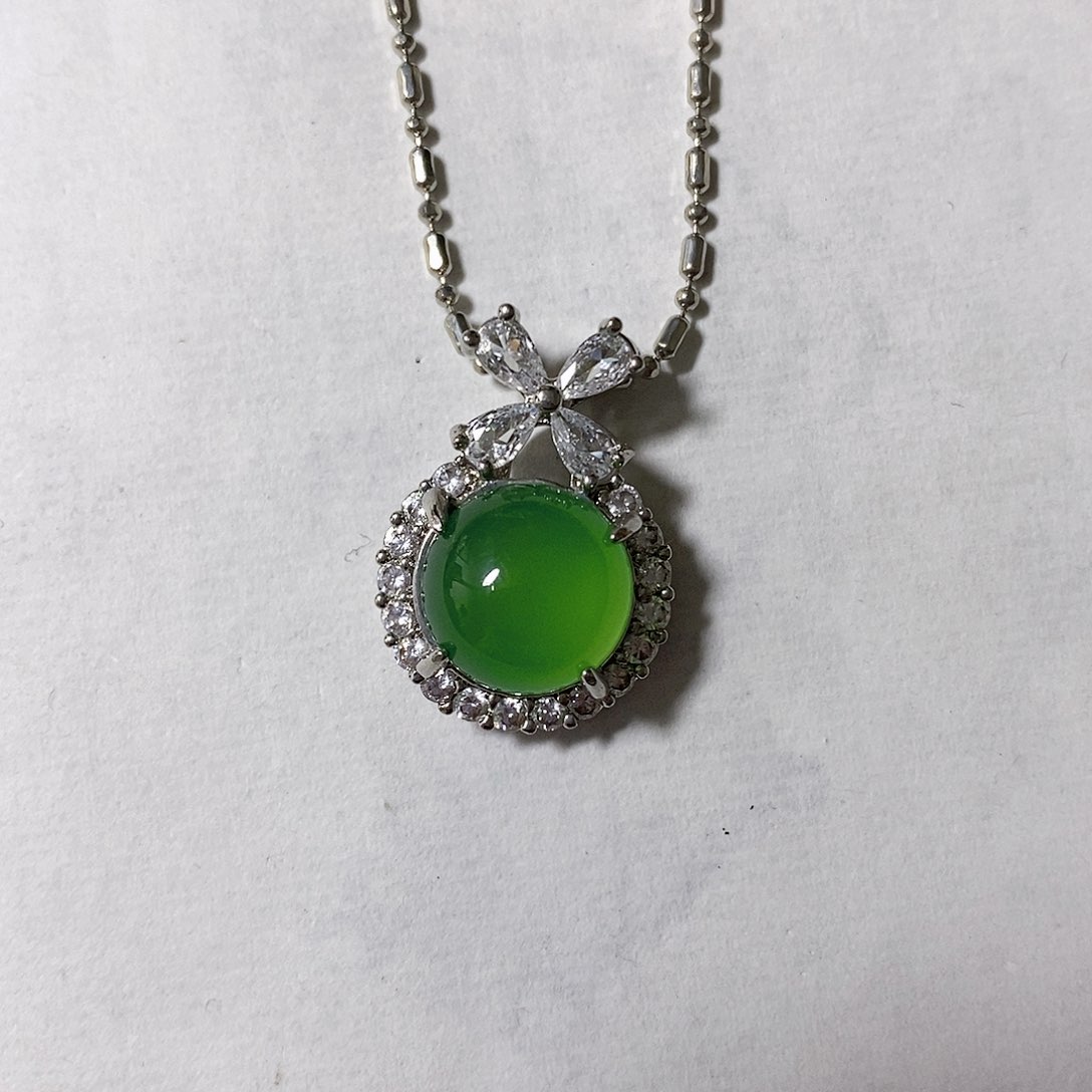 玛瑙/玉髓新中式合金苹果绿