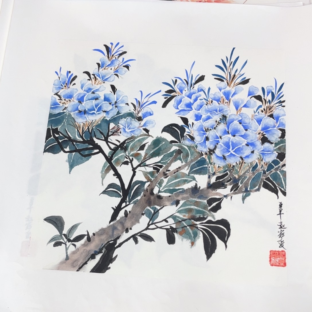 国画一平尺的花鸟